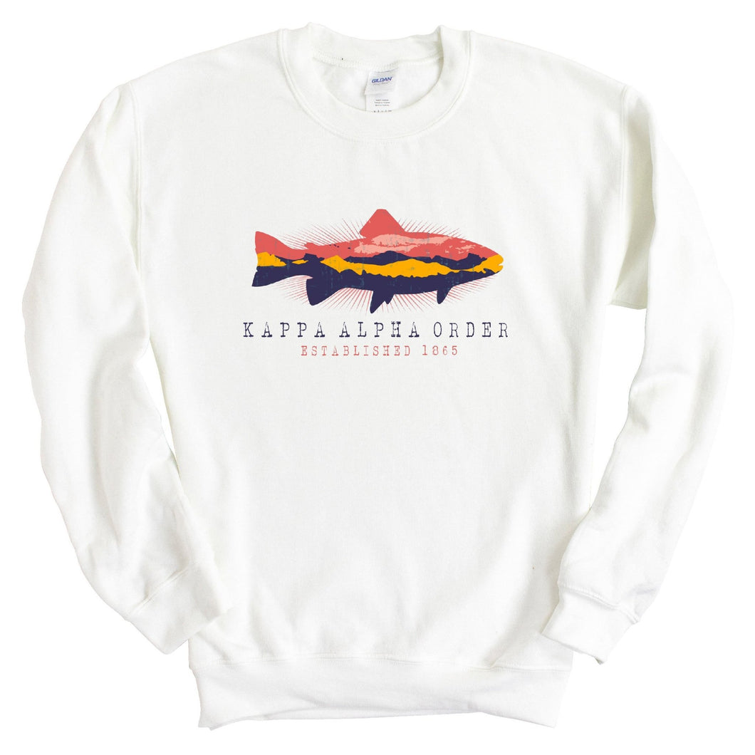 Kappa Alpha Order Sweatshirt - KA Fishing Crewneck Sweatshirt - Kite and Crest