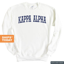 Load image into Gallery viewer, Kappa Alpha Order Sweatshirt - KA Intrinsic Lettered Crewneck Sweatshirt - Kite and Crest
