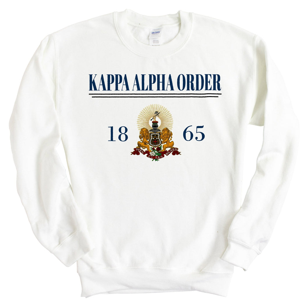 Kappa Alpha Order Sweatshirt - KA Large Crest Crewneck Sweatshirt - Kite and Crest