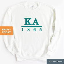 Load image into Gallery viewer, Kappa Alpha Order Sweatshirt - KA Lettered Basic Crewneck Sweatshirt - Kite and Crest
