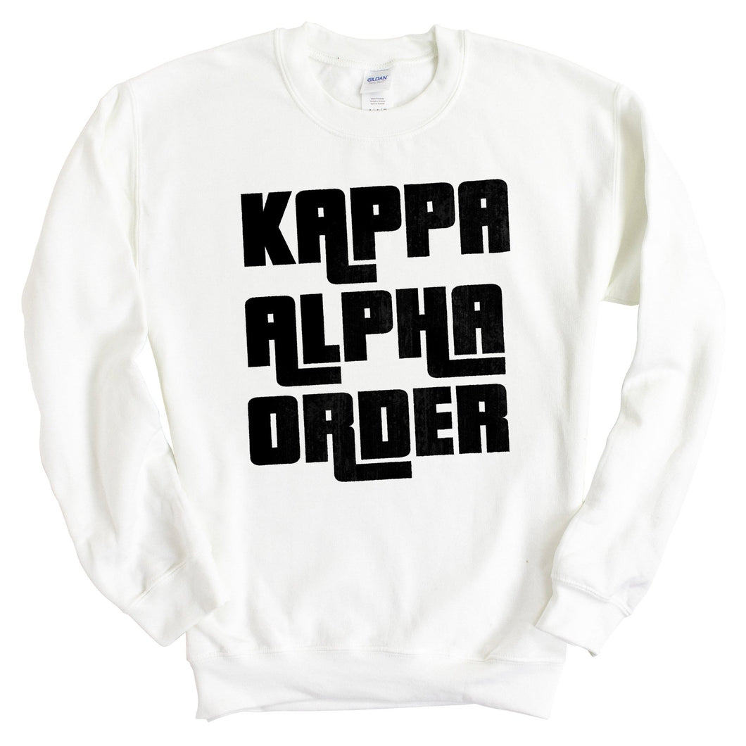 Kappa Alpha Order Sweatshirt - KA Stacked Letters Crewneck Sweatshirt - Kite and Crest