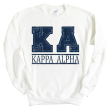 Load image into Gallery viewer, Kappa Alpha Order Sweatshirt - KA Washed Letters Crewneck Sweatshirt - Kite and Crest
