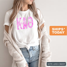 Load image into Gallery viewer, Kappa Alpha Theta Pink Floral Sorority T-Shirt - Kite and Crest
