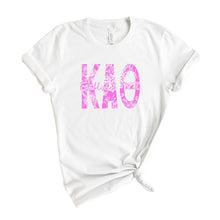 Load image into Gallery viewer, Kappa Alpha Theta Pink Floral Sorority T-Shirt - Kite and Crest
