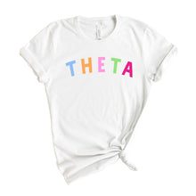 Load image into Gallery viewer, Kappa Alpha Theta Rainbow Letter Sorority T-Shirt - Kite and Crest
