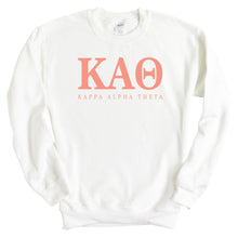 Load image into Gallery viewer, Kappa Alpha Theta Sweatshirt | Theta Colored Block Letters Crewneck Sweatshirt | Kappa Alpha Theta Sorority Gift Idea - Kite and Crest
