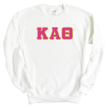 Load image into Gallery viewer, Kappa Alpha Theta Sweatshirt - Theta Cute Letters Crewneck Sweatshirt - Kite and Crest
