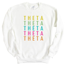 Load image into Gallery viewer, Kappa Alpha Theta Sweatshirt - Theta Modern Stacked Crewneck Sweatshirt - Kite and Crest
