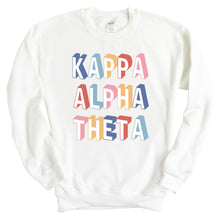 Load image into Gallery viewer, Kappa Alpha Theta Sweatshirt | Theta Retro Crewneck Sweatshirt | Kappa Alpha Theta Sorority Gift Idea - Kite and Crest
