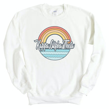 Load image into Gallery viewer, Kappa Alpha Theta Sweatshirt - Theta Wavy Rainbow Crewneck Sweatshirt - Kite and Crest
