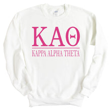 Load image into Gallery viewer, Kappa Alpha Theta (Theta) Big Letters Sorority Crewneck Sweatshirt - Kite and Crest
