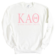 Load image into Gallery viewer, Kappa Alpha Theta (Theta) Pink Letter Sorority Crewneck Sweatshirt - Kite and Crest
