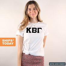 Load image into Gallery viewer, Kappa Beta Gamma Basic Black Letters T-shirt - Kite and Crest
