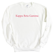 Load image into Gallery viewer, Kappa Beta Gamma Basic Written Crewneck Sweatshirt - Kite and Crest
