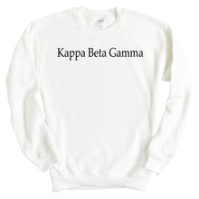 Load image into Gallery viewer, Kappa Beta Gamma Black Written Crewneck Sweatshirt - Kite and Crest
