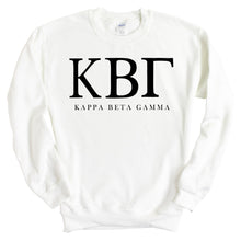 Load image into Gallery viewer, Kappa Beta Gamma Block Letter Crewneck Sweatshirt - Kite and Crest
