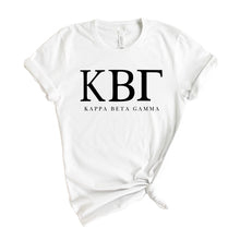 Load image into Gallery viewer, Kappa Beta Gamma Block Letter T-shirt - Kite and Crest
