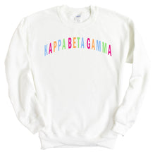 Load image into Gallery viewer, Kappa Beta Gamma Rainbow Letter Crewneck Sweatshirt - Kite and Crest
