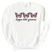 Load image into Gallery viewer, Kappa Beta Gamma Three Butterflies Crewneck Sweatshirt - Kite and Crest
