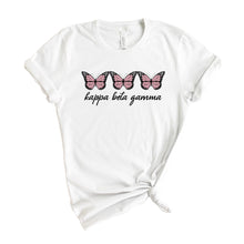 Load image into Gallery viewer, Kappa Beta Gamma Three Butterflies T-shirt - Kite and Crest
