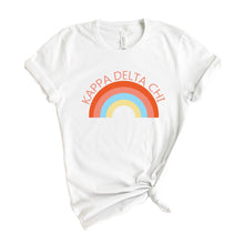 Load image into Gallery viewer, Kappa Delta Chi Colorful Rainbow T-shirt - Kite and Crest
