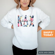 Load image into Gallery viewer, Kappa Delta Chi Floral Block Crewneck Sweatshirt - Kite and Crest
