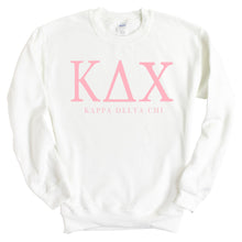 Load image into Gallery viewer, Kappa Delta Chi Pink Letter Crewneck Sweatshirt - Kite and Crest
