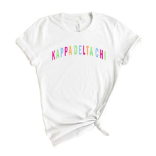 Load image into Gallery viewer, Kappa Delta Chi Rainbow Letter T-shirt - Kite and Crest
