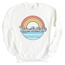 Load image into Gallery viewer, Kappa Delta Chi Wavy Rainbow Crewneck Sweatshirt - Kite and Crest
