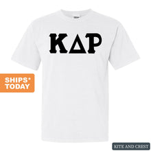 Load image into Gallery viewer, Kappa Delta Rho Basic Black Letters Comfort Colors T-Shirt - Fraternity Tee - Kite and Crest

