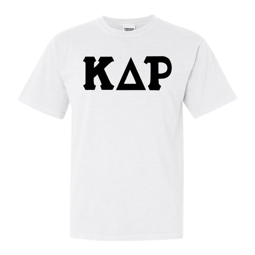 Kappa Delta Rho Basic Black Letters Comfort Colors T-Shirt - Fraternity Tee - Kite and Crest