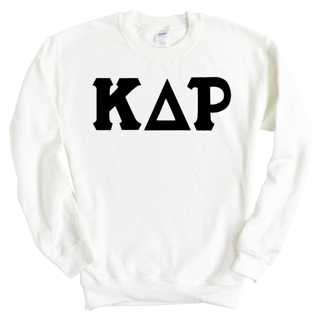 Kappa Delta Rho Basic Black Letters Sweatshirt - Fraternity Crewneck Sweatshirt - Kite and Crest