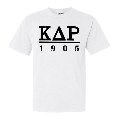 Kappa Delta Rho Black Letter Comfort Colors T-Shirt - Fraternity Tee - Kite and Crest