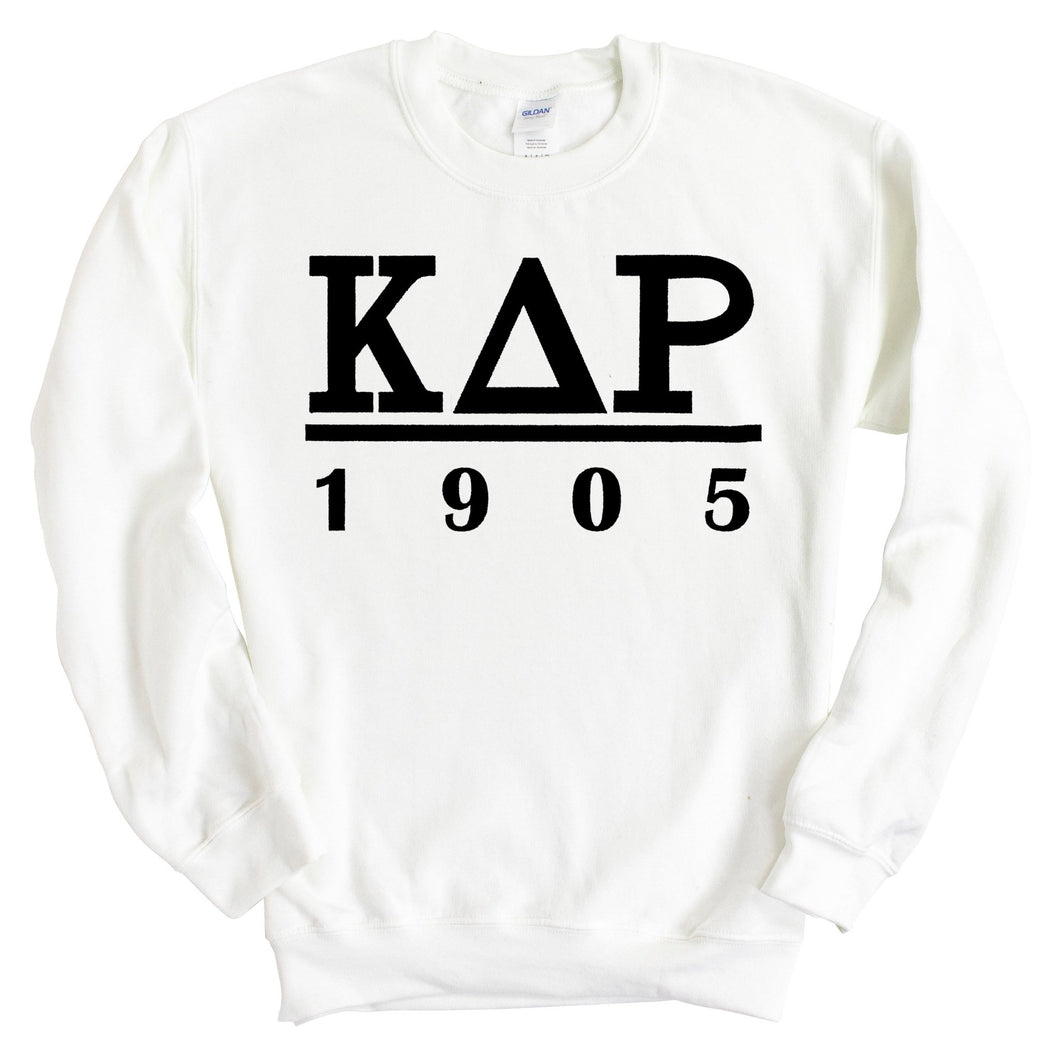 Kappa Delta Rho Black Letter Sweatshirt - Fraternity Crewneck Sweatshirt - Kite and Crest