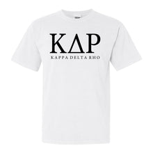 Load image into Gallery viewer, Kappa Delta Rho Block Letter Comfort Colors T-Shirt - Fraternity Tee - Kite and Crest
