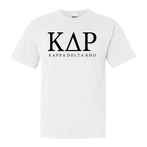 Kappa Delta Rho Block Letter Comfort Colors T-Shirt - Fraternity Tee - Kite and Crest
