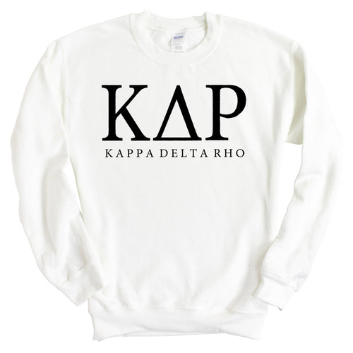 Kappa Delta Rho Block Letter Sweatshirt - Fraternity Crewneck Sweatshirt - Kite and Crest