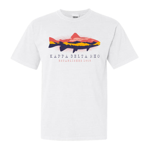 Kappa Delta Rho Fishing Comfort Colors T-Shirt - Fraternity Tee - Kite and Crest
