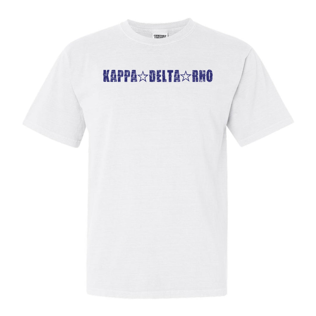 Kappa Delta Rho Fraternal Star Comfort Colors T-Shirt - Fraternity Tee - Kite and Crest