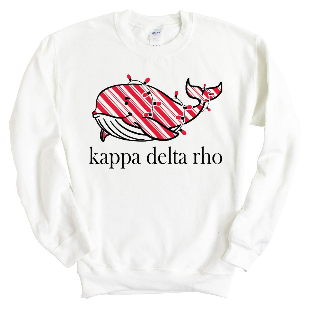 Kappa Delta Rho Red Whale Sweatshirt - Fraternity Crewneck Sweatshirt - Kite and Crest