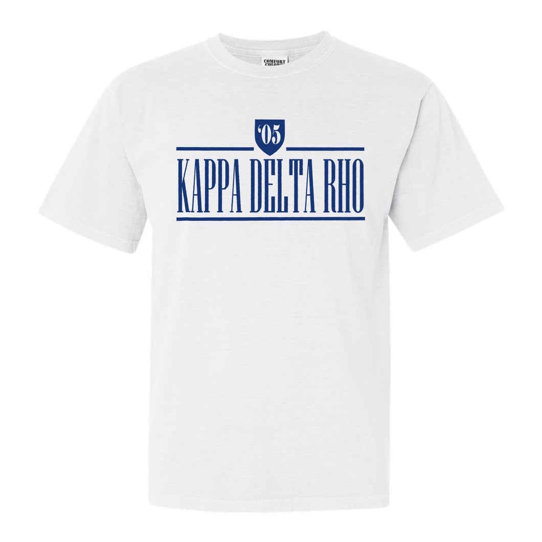 Kappa Delta Rho Shield Comfort Colors T-Shirt - Fraternity Tee - Kite and Crest