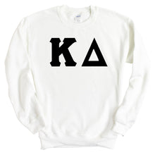 Load image into Gallery viewer, Kappa Delta Sweatshirt | KD Basic Black Letters Crewneck Sweatshirt | Kappa Delta Sorority Gift Idea - Kite and Crest
