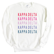 Load image into Gallery viewer, Kappa Delta Sweatshirt - KD Bright and Stacked Crewneck Sweatshirt - Kite and Crest
