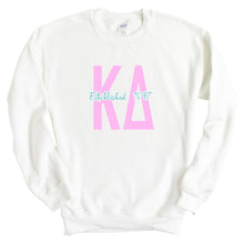 Load image into Gallery viewer, Kappa Delta Sweatshirt - KD Bright Retro Crewneck Sweatshirt - Kite and Crest
