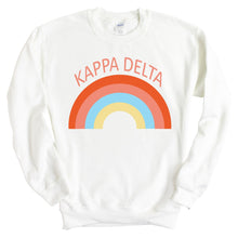 Load image into Gallery viewer, Kappa Delta Sweatshirt - KD Colorful Rainbow Crewneck Sweatshirt - Kite and Crest
