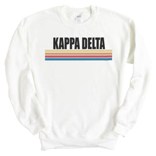 Load image into Gallery viewer, Kappa Delta Sweatshirt | KD Colorful Stripes Crewneck Sweatshirt | Kappa Delta Sorority Gift Idea - Kite and Crest
