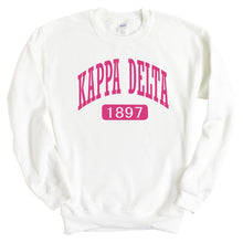 Load image into Gallery viewer, Kappa Delta Sweatshirt | KD Large Established Crewneck Sweatshirt | Kappa Delta Sorority Gift Idea - Kite and Crest
