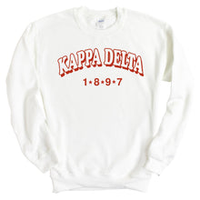 Load image into Gallery viewer, Kappa Delta Sweatshirt - KD Red Arch Crewneck Sweatshirt - Kite and Crest
