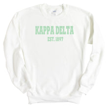 Load image into Gallery viewer, Kappa Delta Sweatshirt - KD Sporty Established Crewneck Sweatshirt - Kite and Crest
