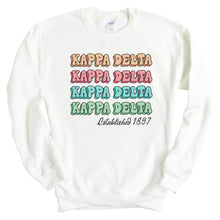 Load image into Gallery viewer, Kappa Delta Sweatshirt - KD Stencil Crewneck Sweatshirt - Kite and Crest
